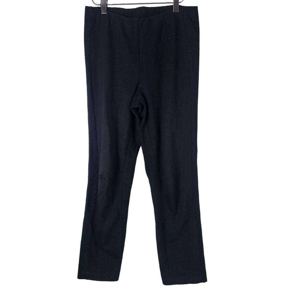 J.Jill Ponte Slim Leg Pants S Womens Black Pleated High Rise Pull On Classic